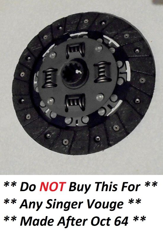 CLUTCH PLATE ONLY (Singer Vogue) (Ser. 1 & 2) (1600cc) (1961- Sep 64 Only) 